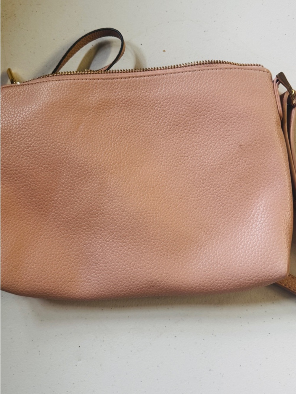 a new day Blush Pink Pebbled Leather Crossbody